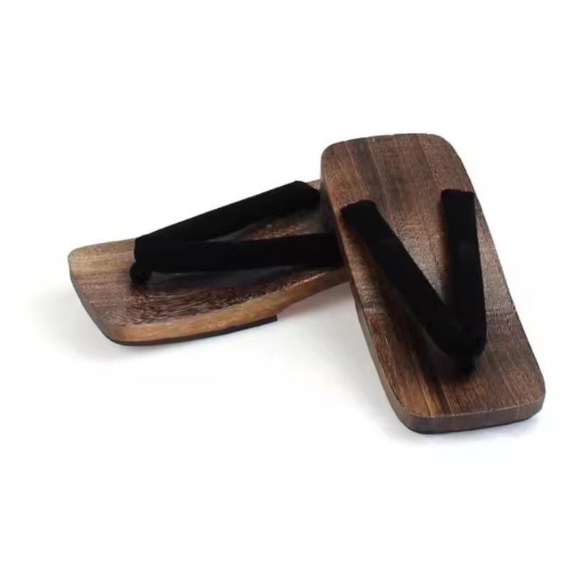 Geta Wooden Sandal - Sandal Musim Panas Pria Warna Arang,