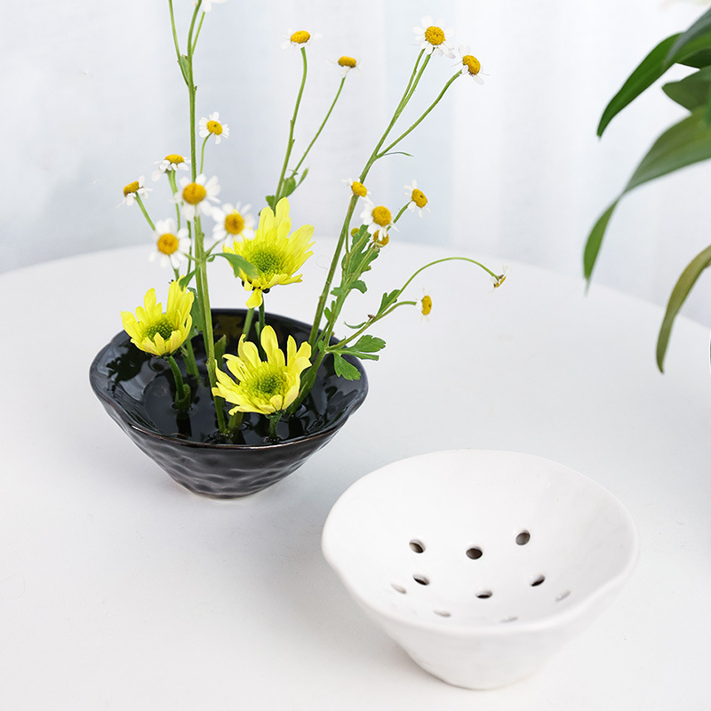 Mangkuk bunga gua keramik gaya - Ikebana Vase Kenzan ulasan dan harga