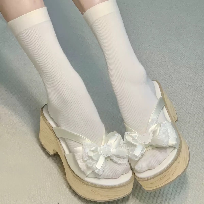 Sandal Platform Tebal Motif Ka - Geta Wooden Sandal ulasan dan harga