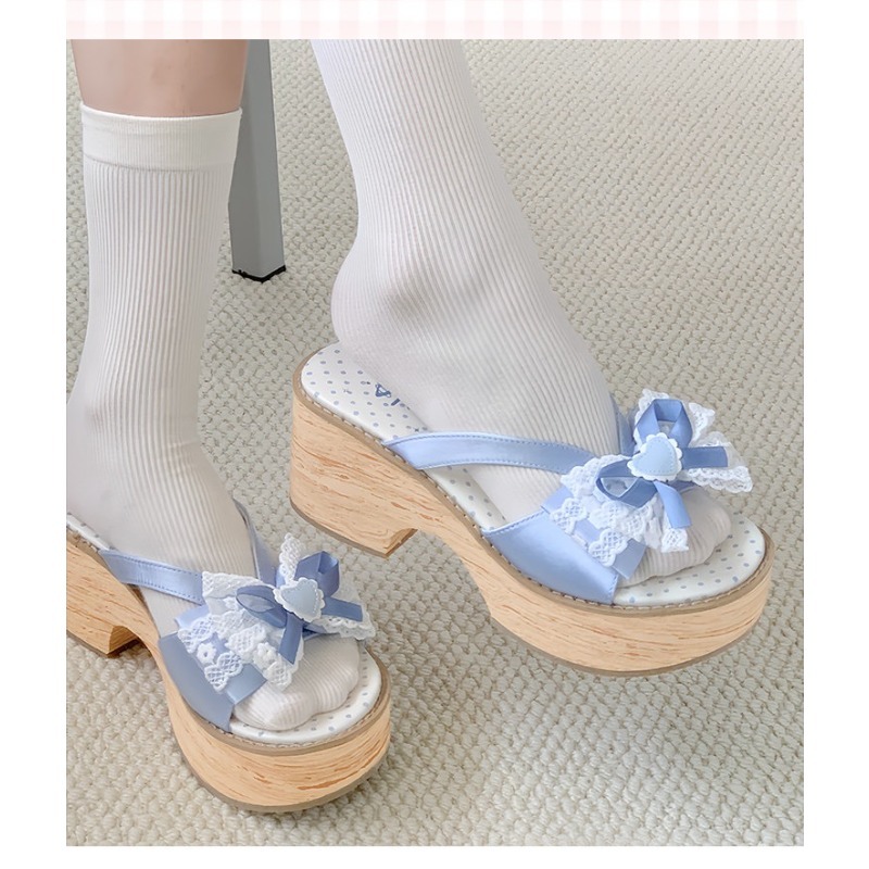 Sandal Platform Tebal Motif Ka - Geta Wooden Sandal ulasan dan harga